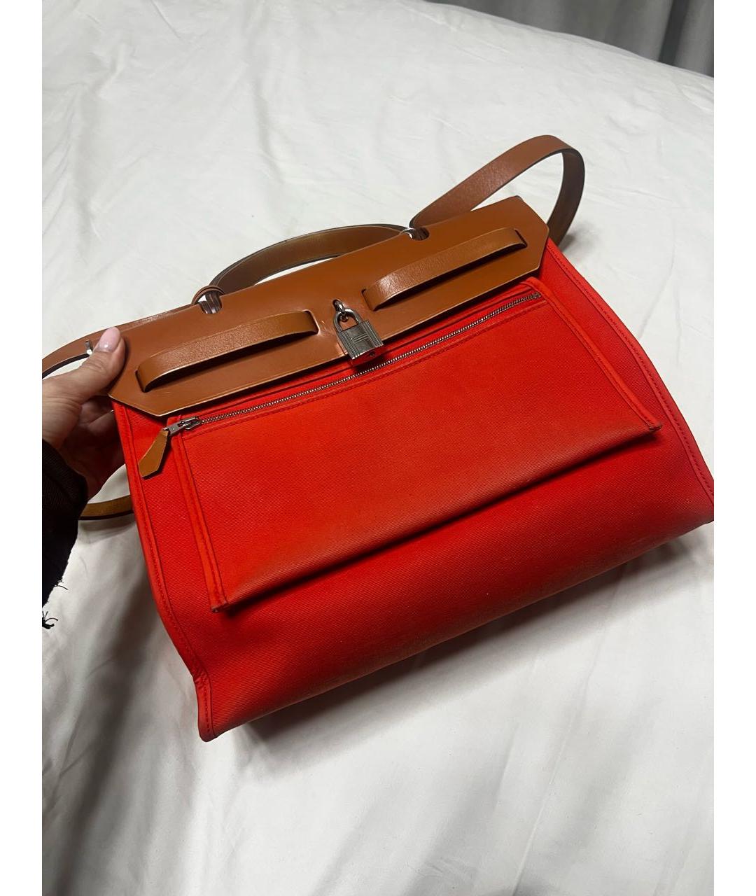 HERMES Оранжевая деним сумка через плечо, фото 3