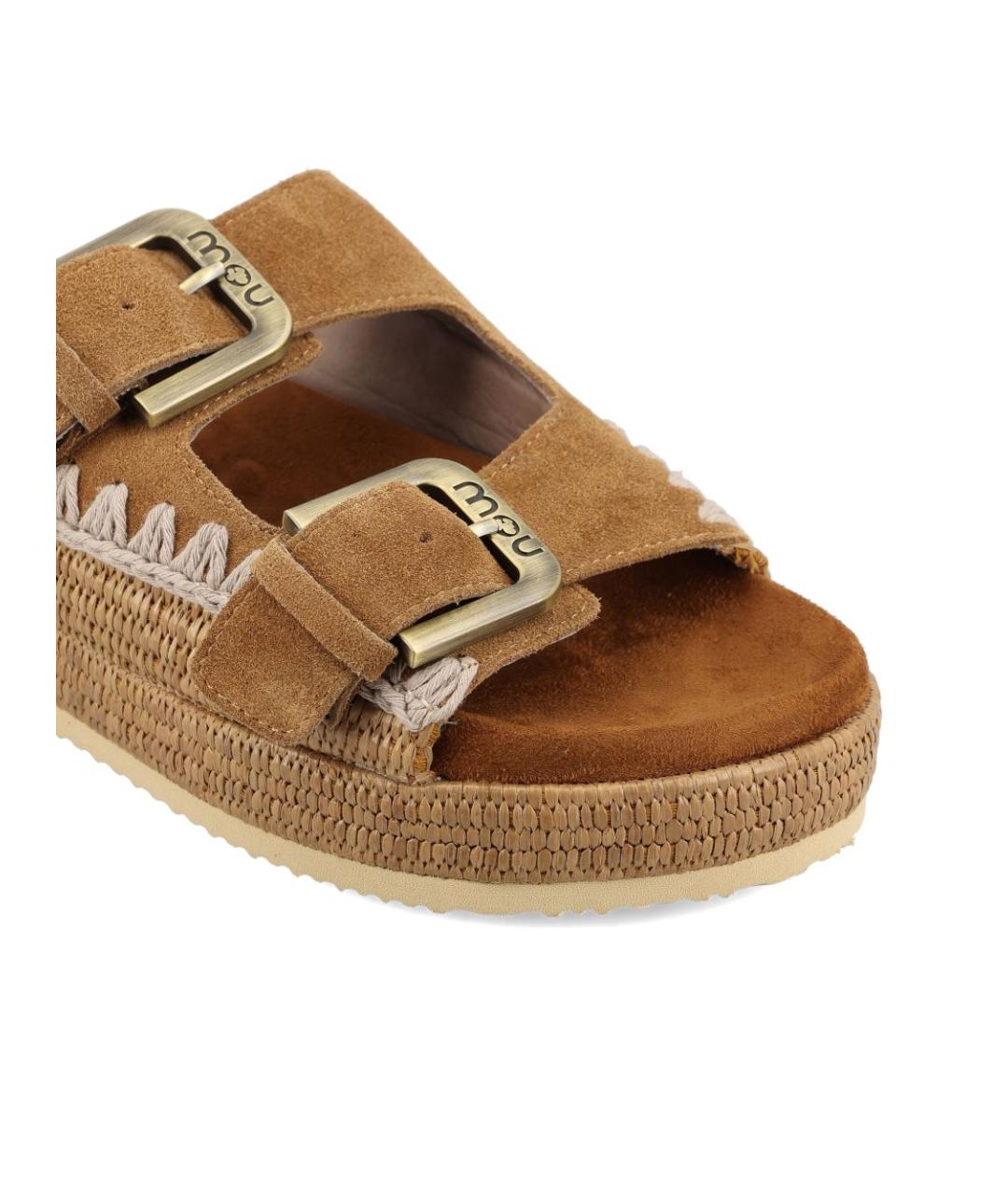 MOU Коричневые замшевые сандалии, фото 4