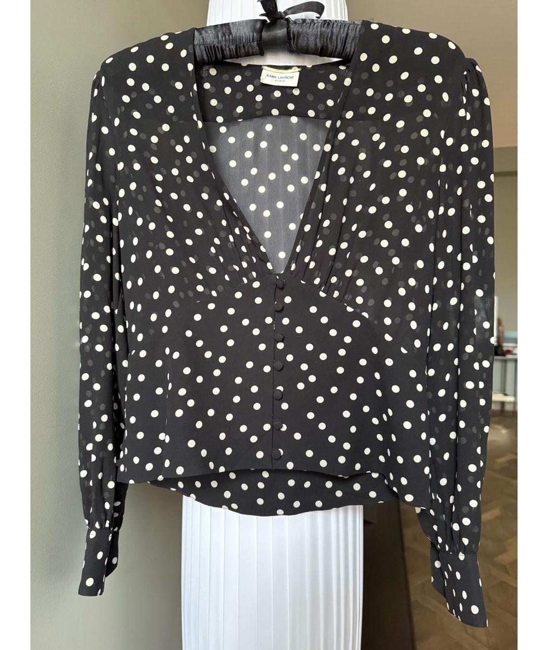 SAINT LAURENT Черная шелковая блузы, фото 3
