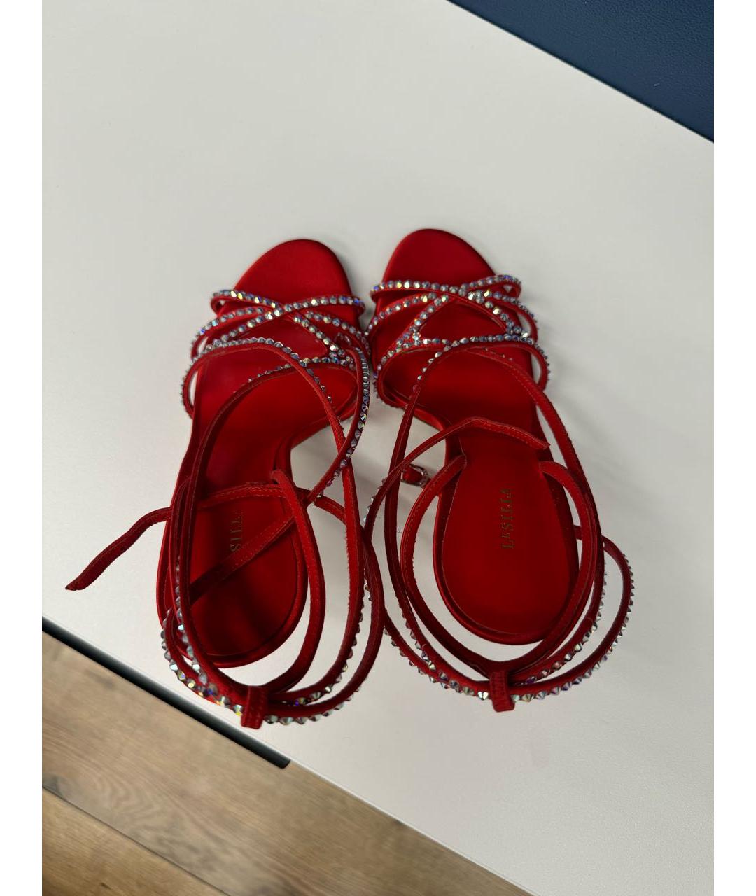 LE SILLA Красные текстильные босоножки, фото 3