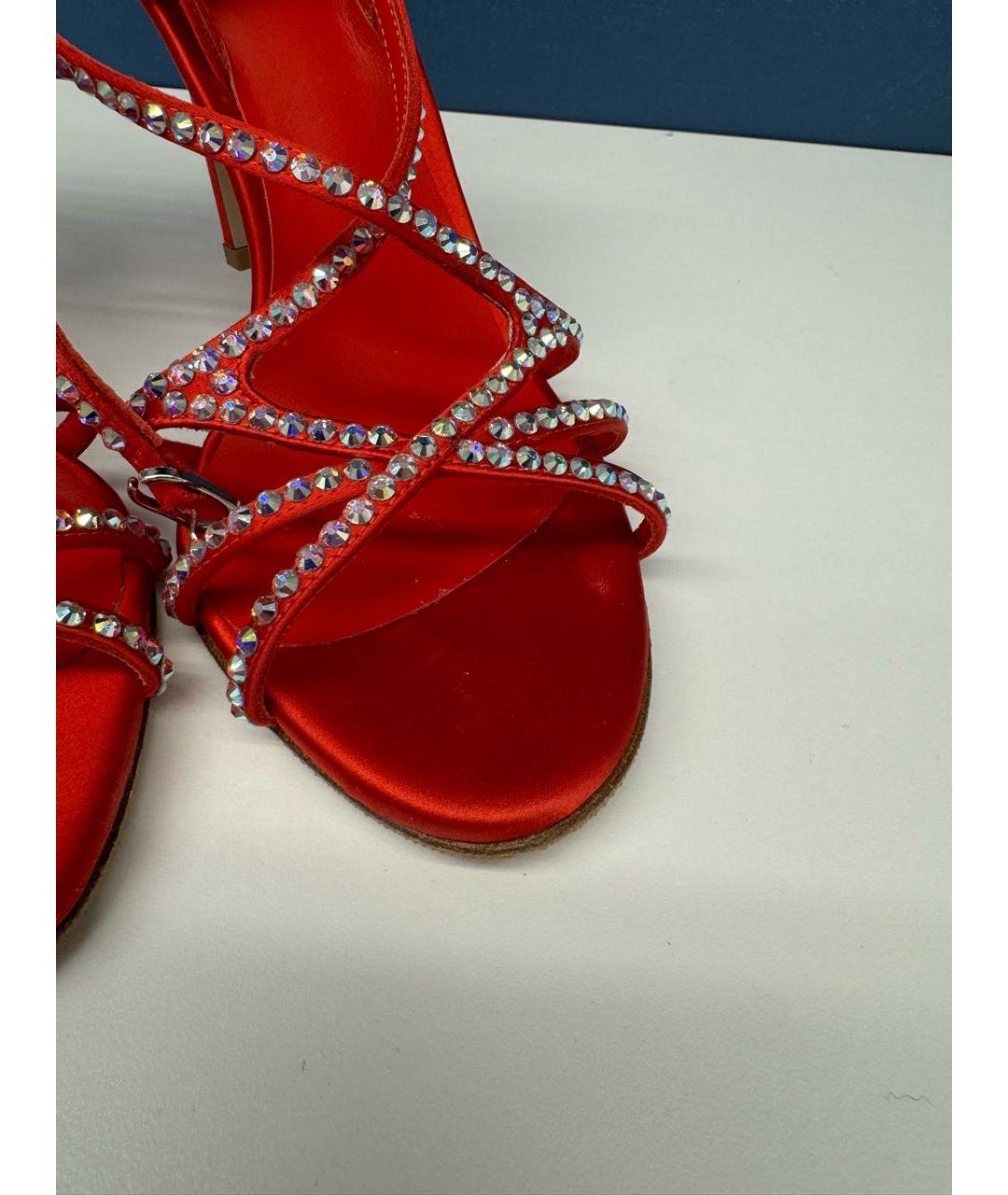 LE SILLA Красные текстильные босоножки, фото 5