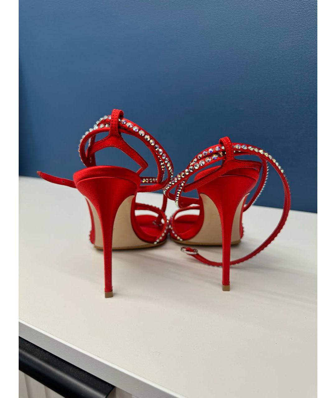 LE SILLA Красные текстильные босоножки, фото 4