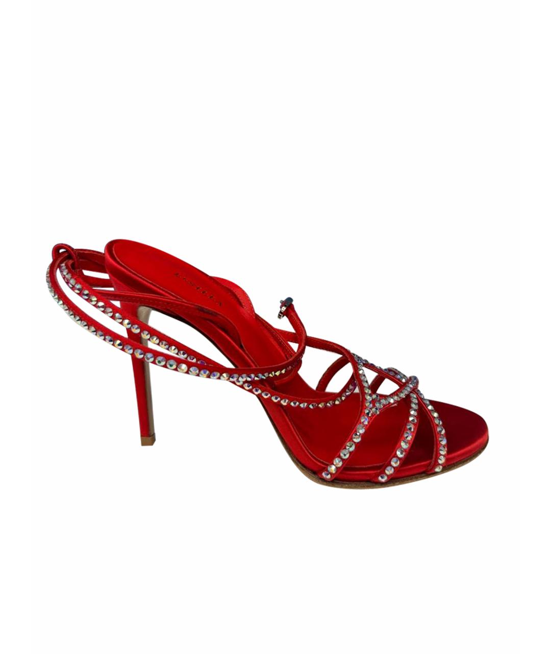 LE SILLA Красные текстильные босоножки, фото 1