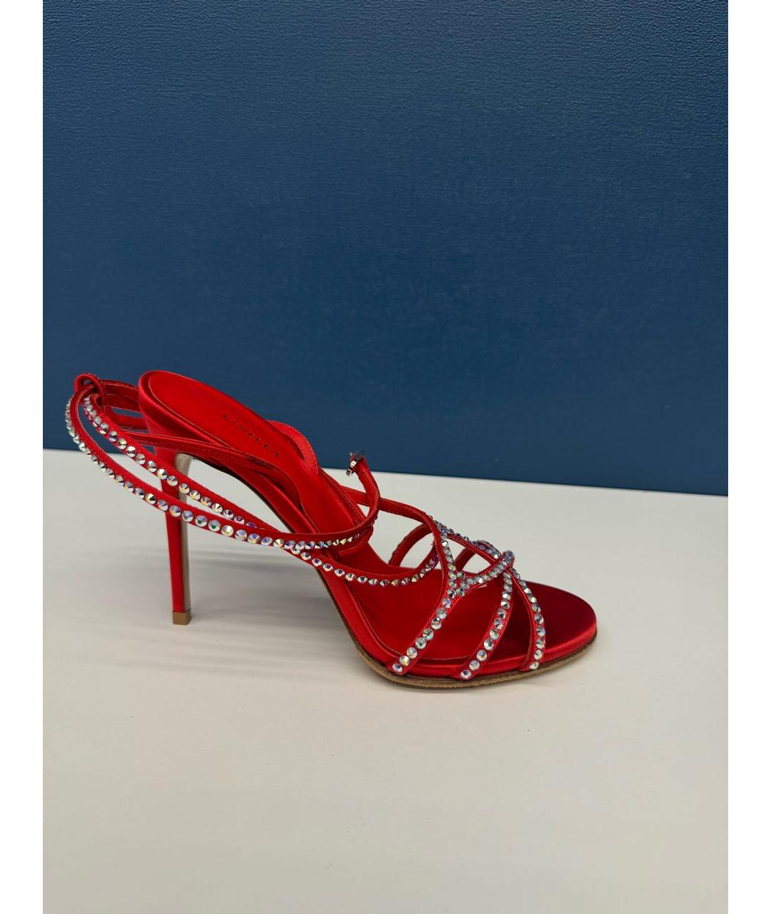 LE SILLA Красные текстильные босоножки, фото 7