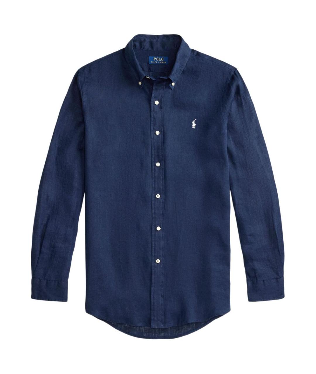 POLO RALPH LAUREN Синяя льняная кэжуал рубашка, фото 1