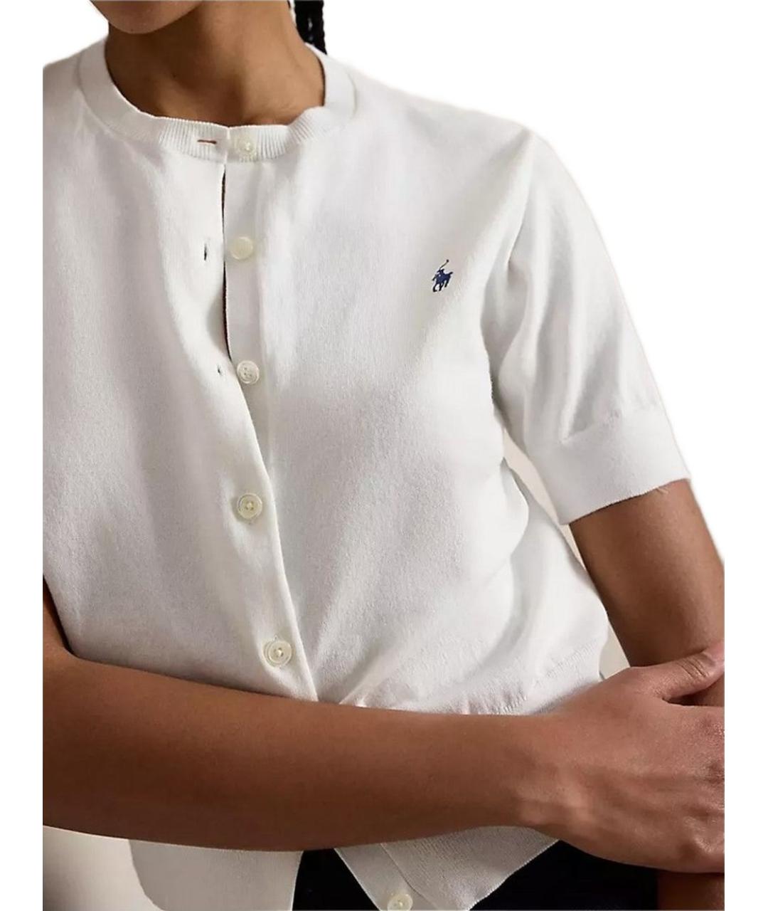 POLO RALPH LAUREN Белый хлопковый кардиган, фото 4