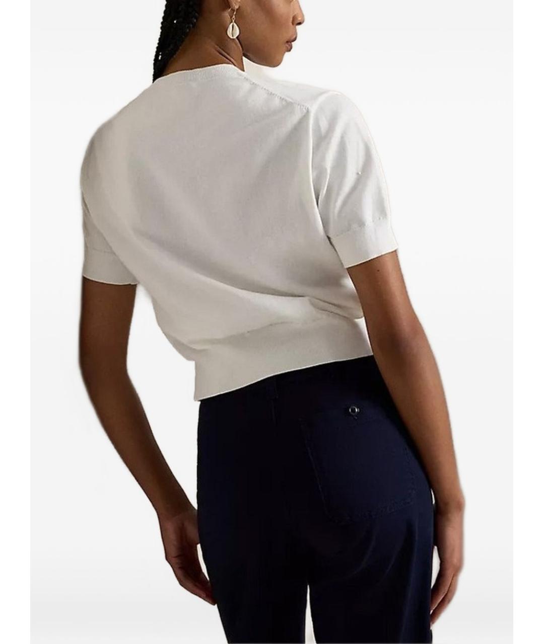 POLO RALPH LAUREN Белый хлопковый кардиган, фото 3