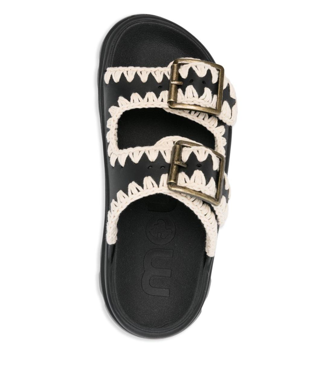 MOU Черные синтетические сандалии, фото 2