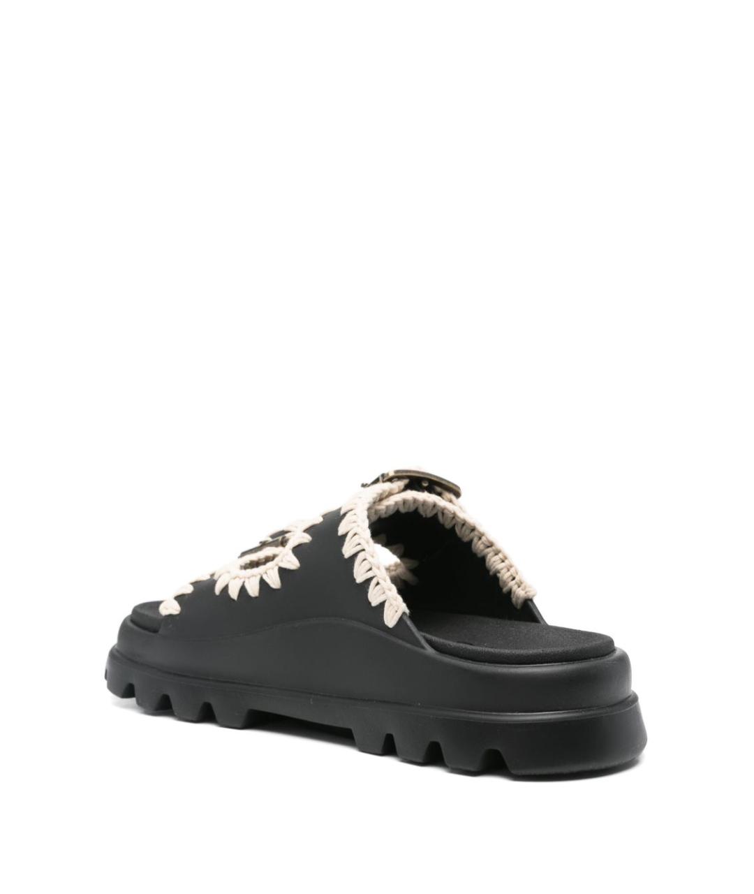 MOU Черные синтетические сандалии, фото 4