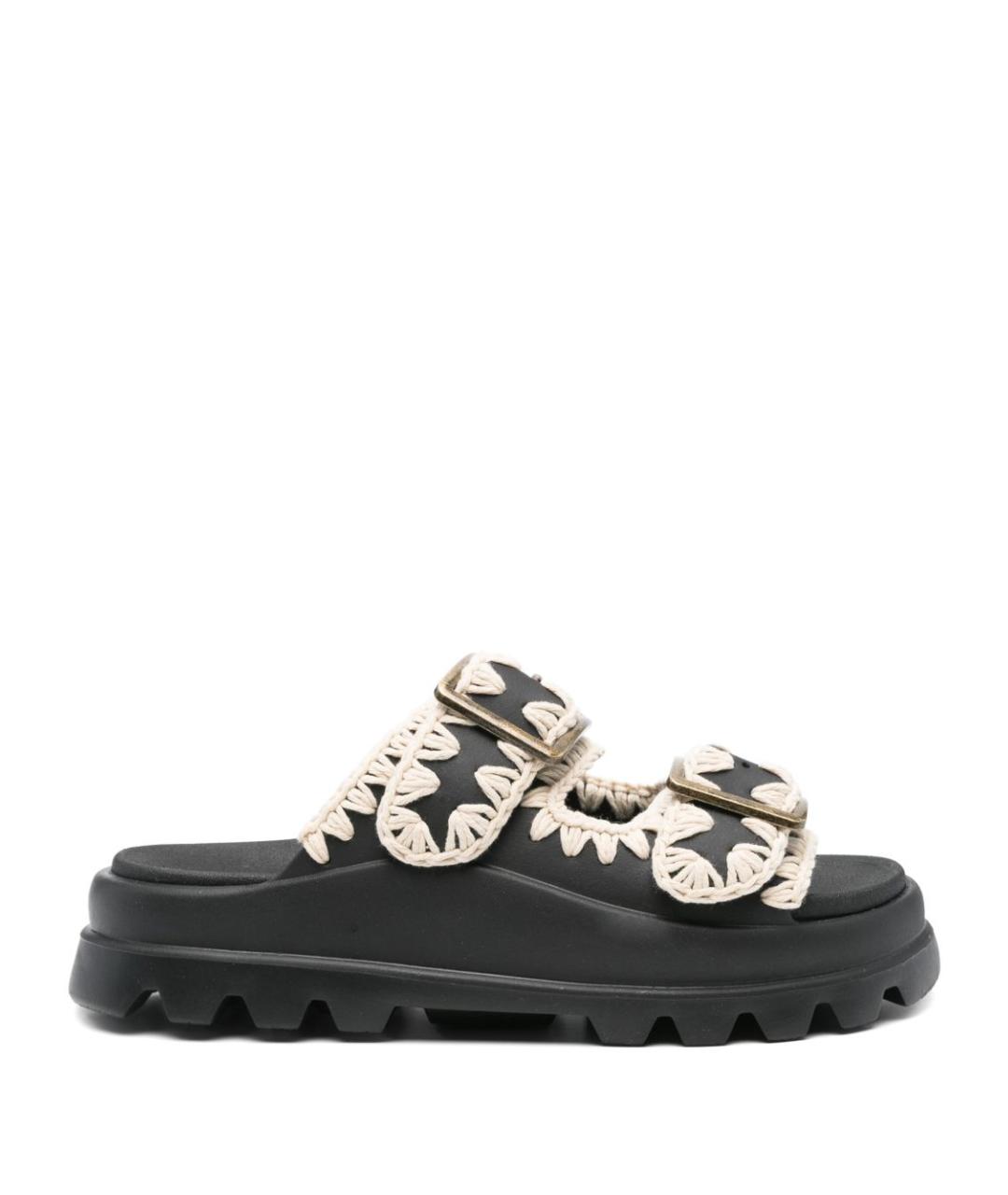 MOU Черные синтетические сандалии, фото 1