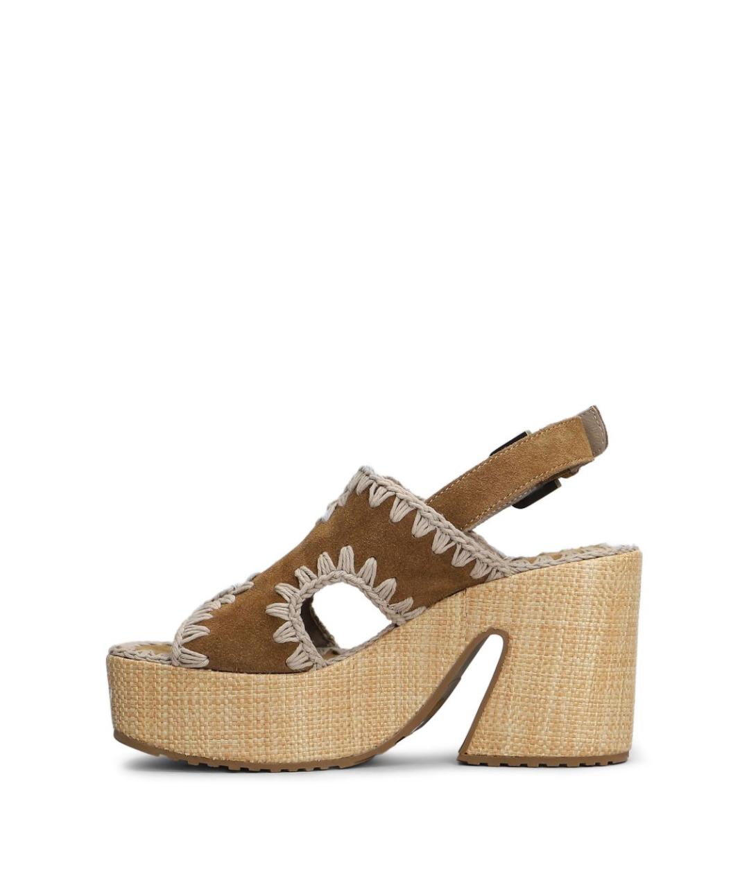 MOU Коричневые замшевые босоножки, фото 3