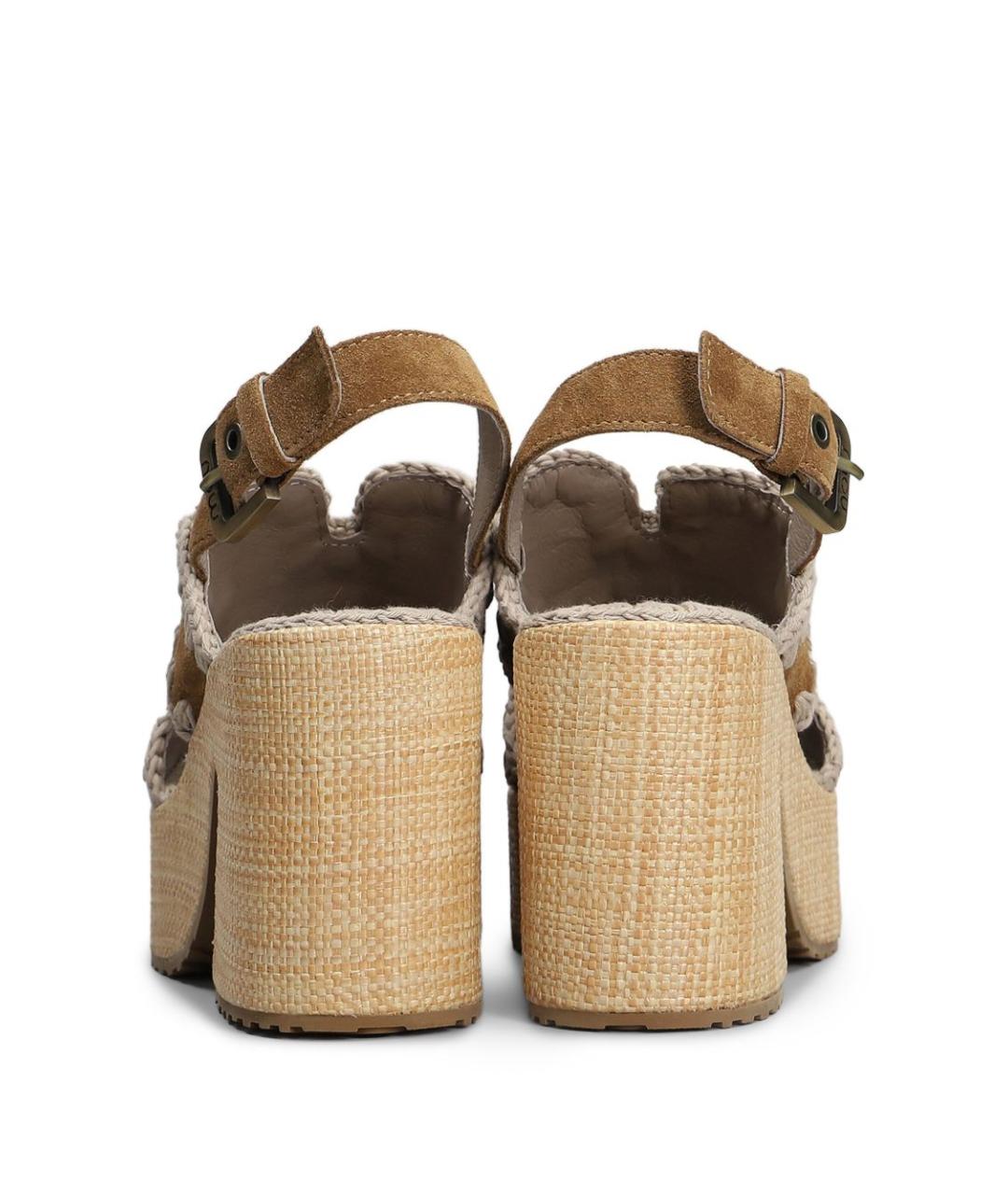 MOU Коричневые замшевые босоножки, фото 5