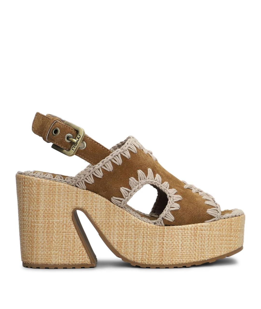 MOU Коричневые замшевые босоножки, фото 1