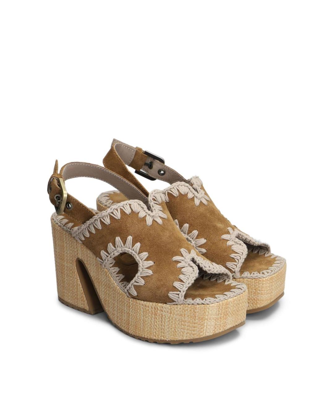 MOU Коричневые замшевые босоножки, фото 2