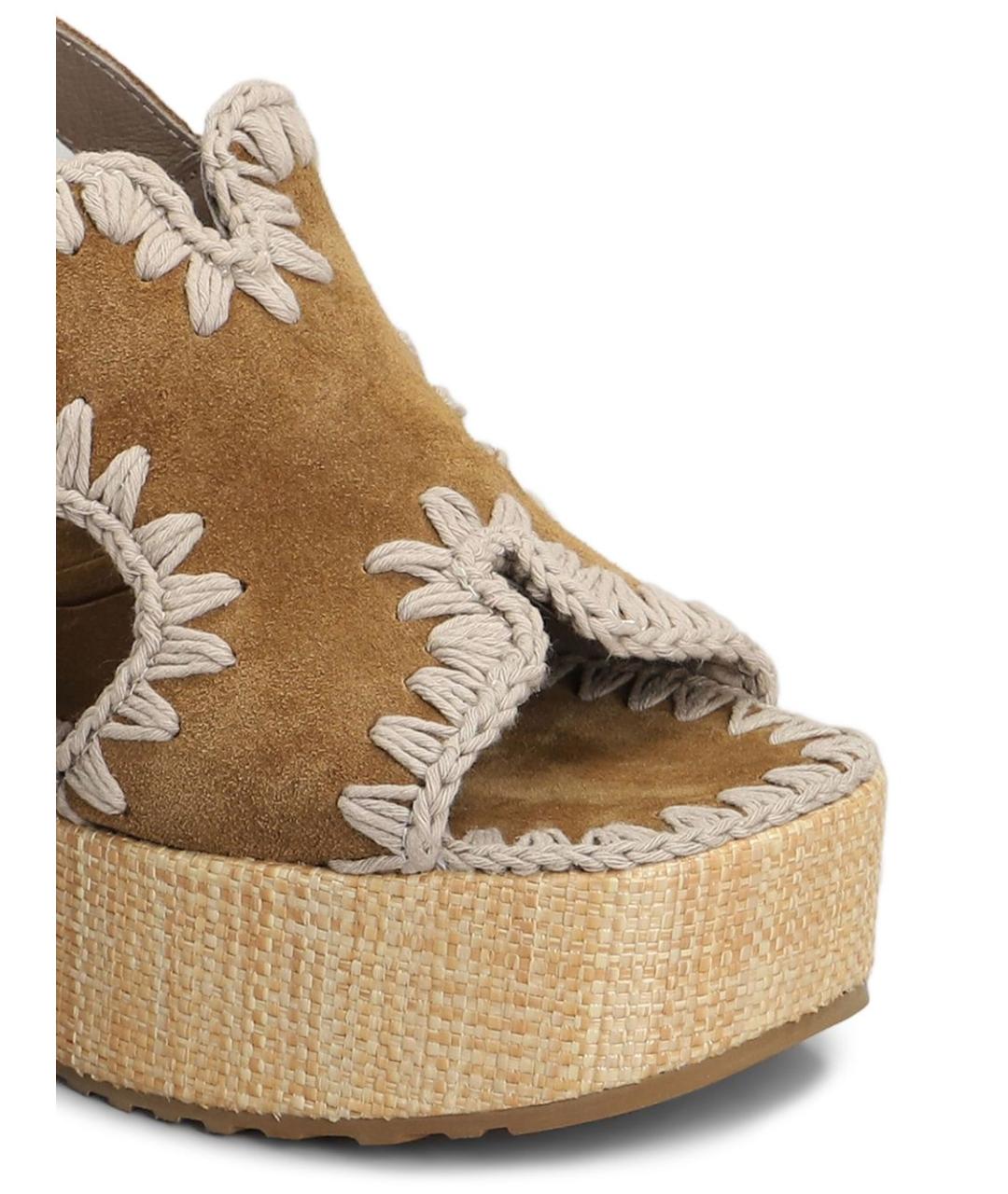 MOU Коричневые замшевые босоножки, фото 4