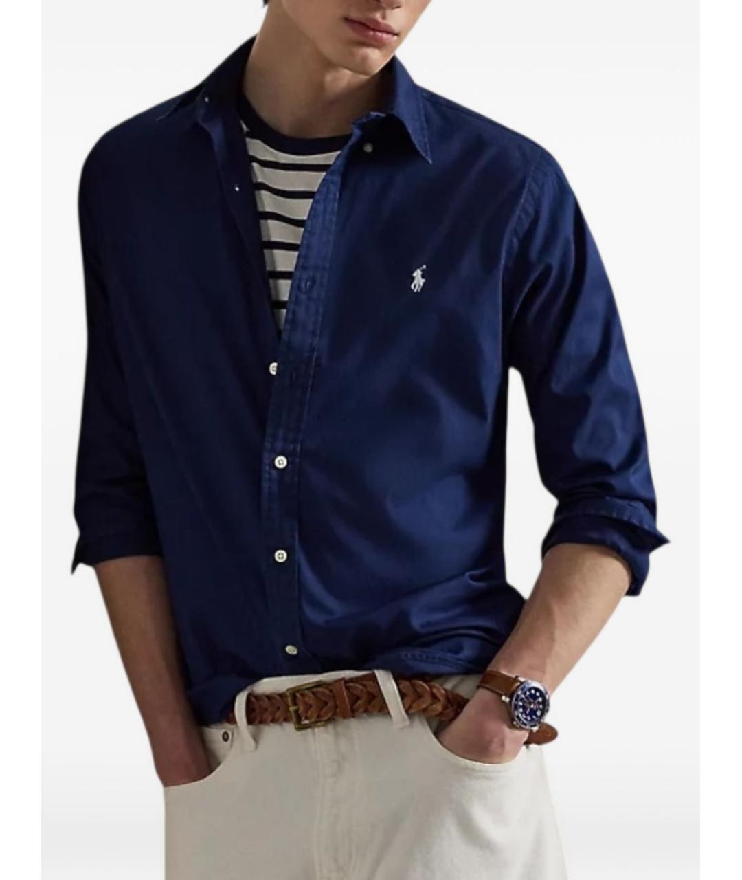 POLO RALPH LAUREN Синяя хлопковая кэжуал рубашка, фото 4