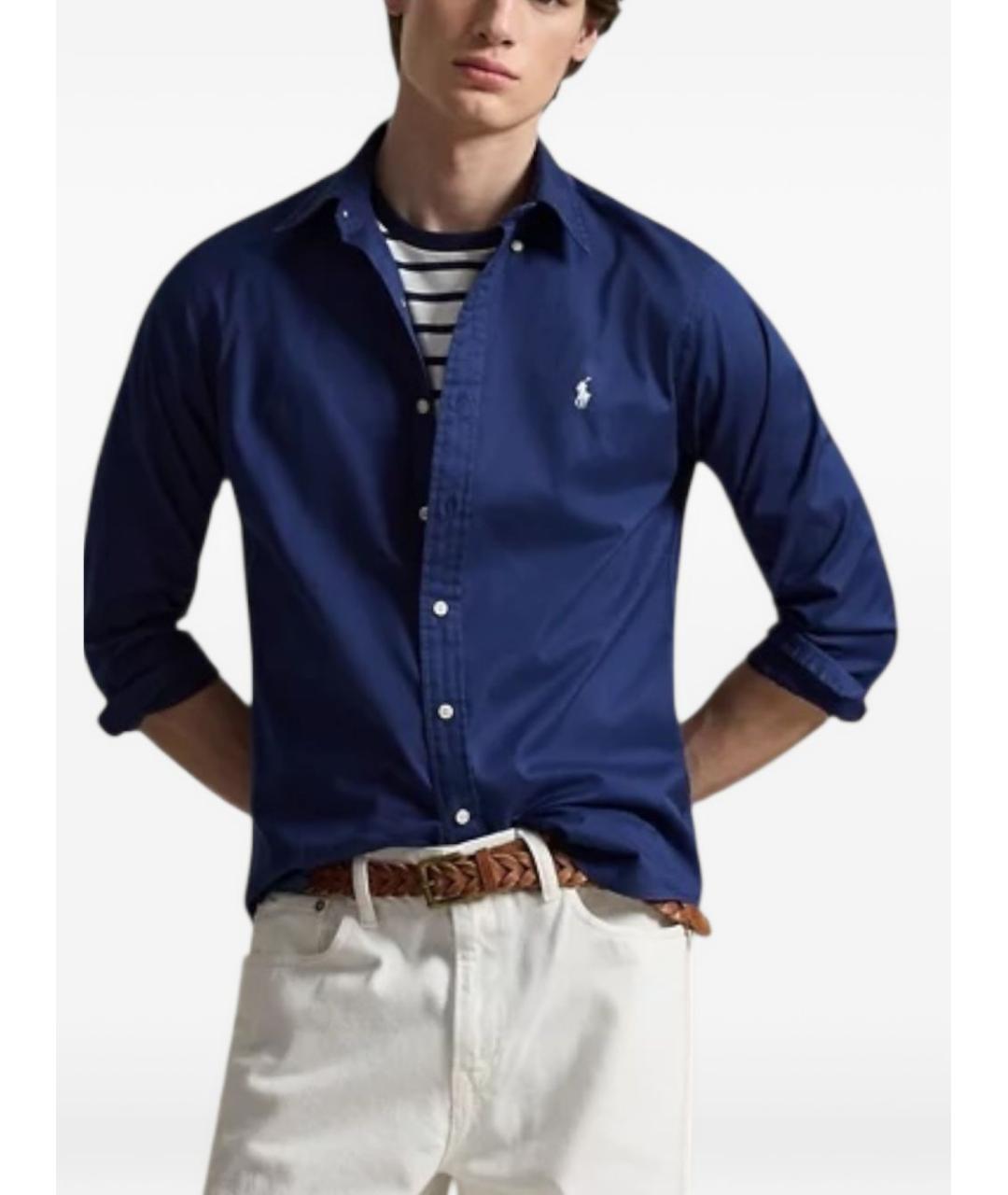 POLO RALPH LAUREN Синяя хлопковая кэжуал рубашка, фото 2