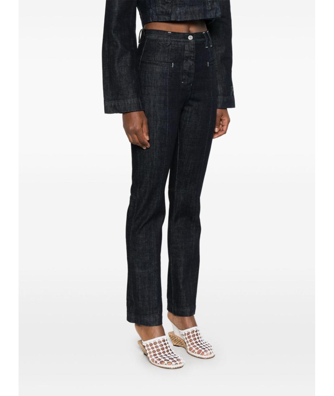 JACQUEMUS Темно-синие хлопковые джинсы слим, фото 5