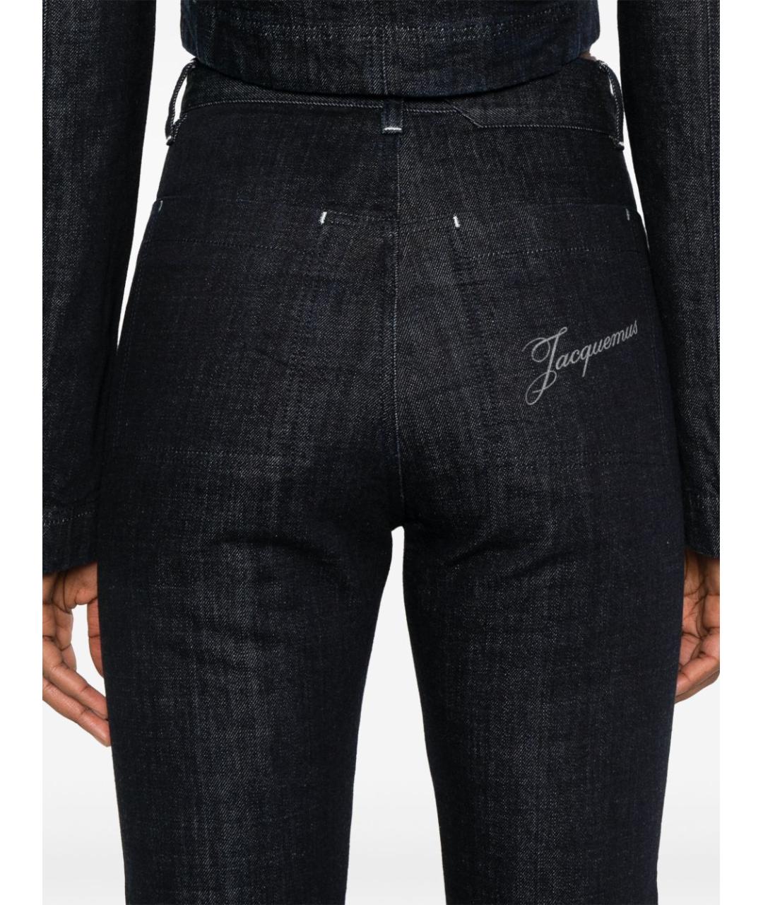 JACQUEMUS Темно-синие хлопковые джинсы слим, фото 2