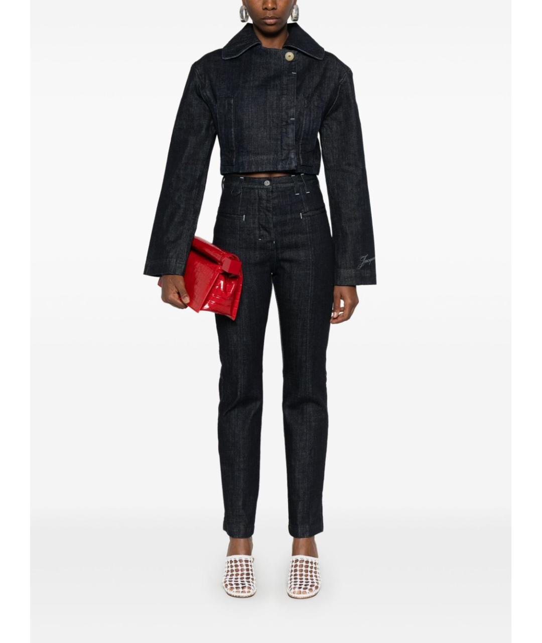 JACQUEMUS Темно-синие хлопковые джинсы слим, фото 3