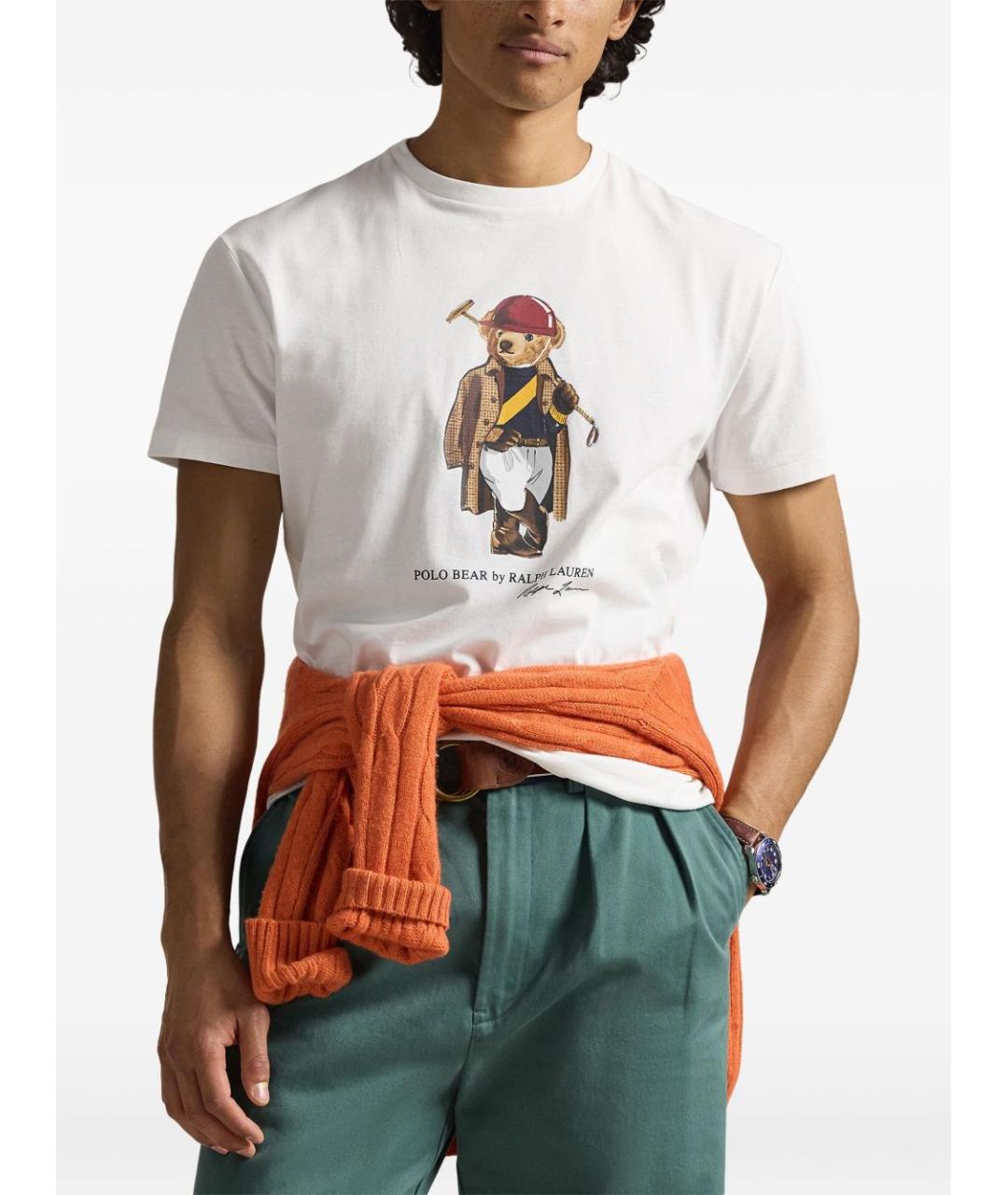 POLO RALPH LAUREN Белая хлопковая футболка, фото 4