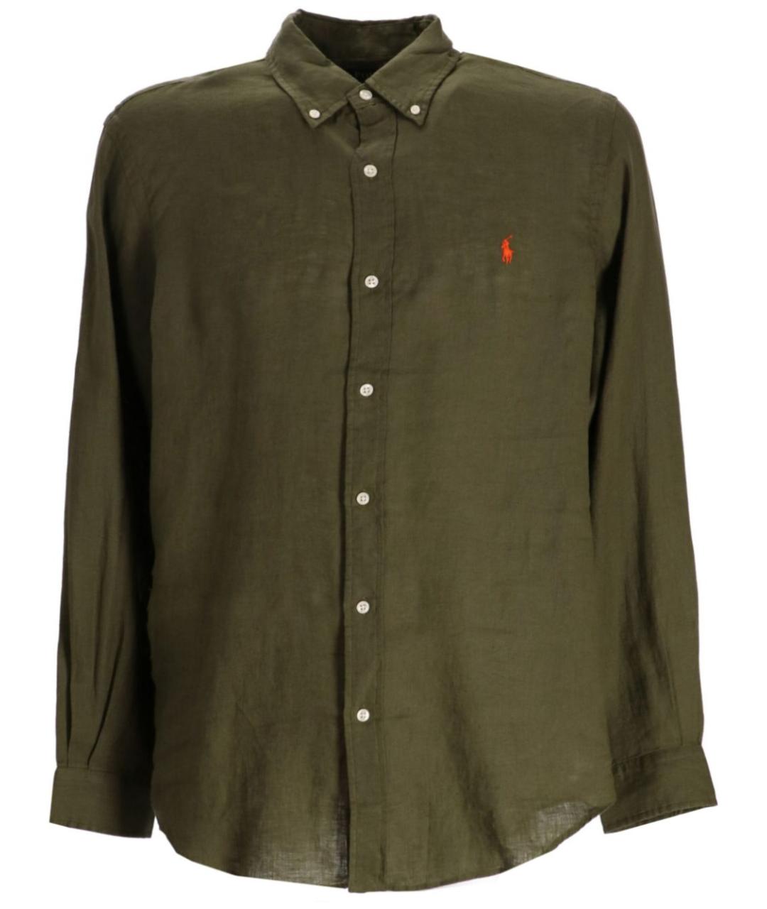 POLO RALPH LAUREN Зеленая льняная кэжуал рубашка, фото 1