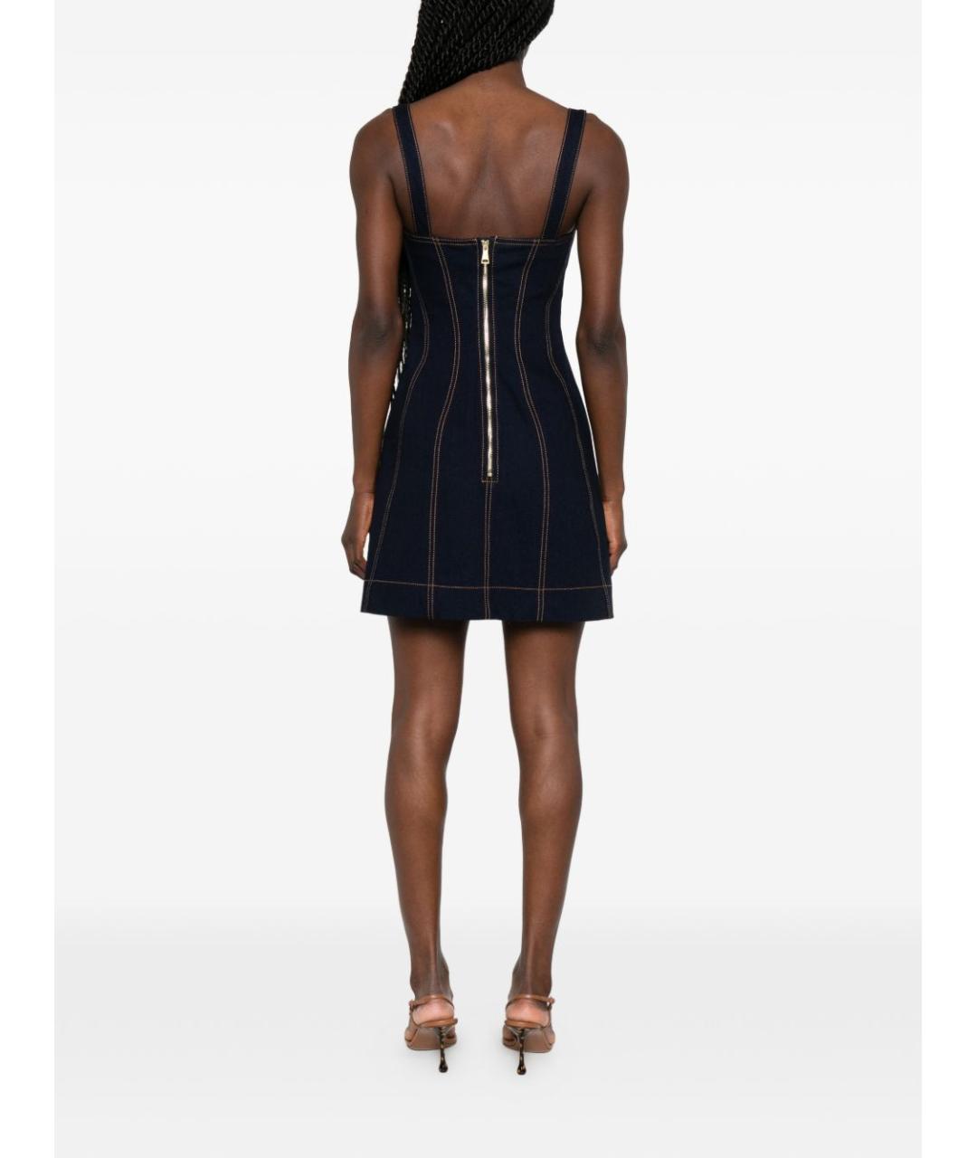 VERSACE JEANS COUTURE Синее хлопковое повседневное платье, фото 4