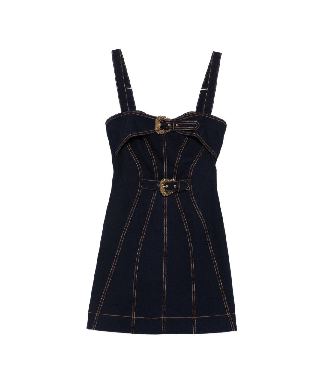 VERSACE JEANS COUTURE Синее хлопковое повседневное платье, фото 1