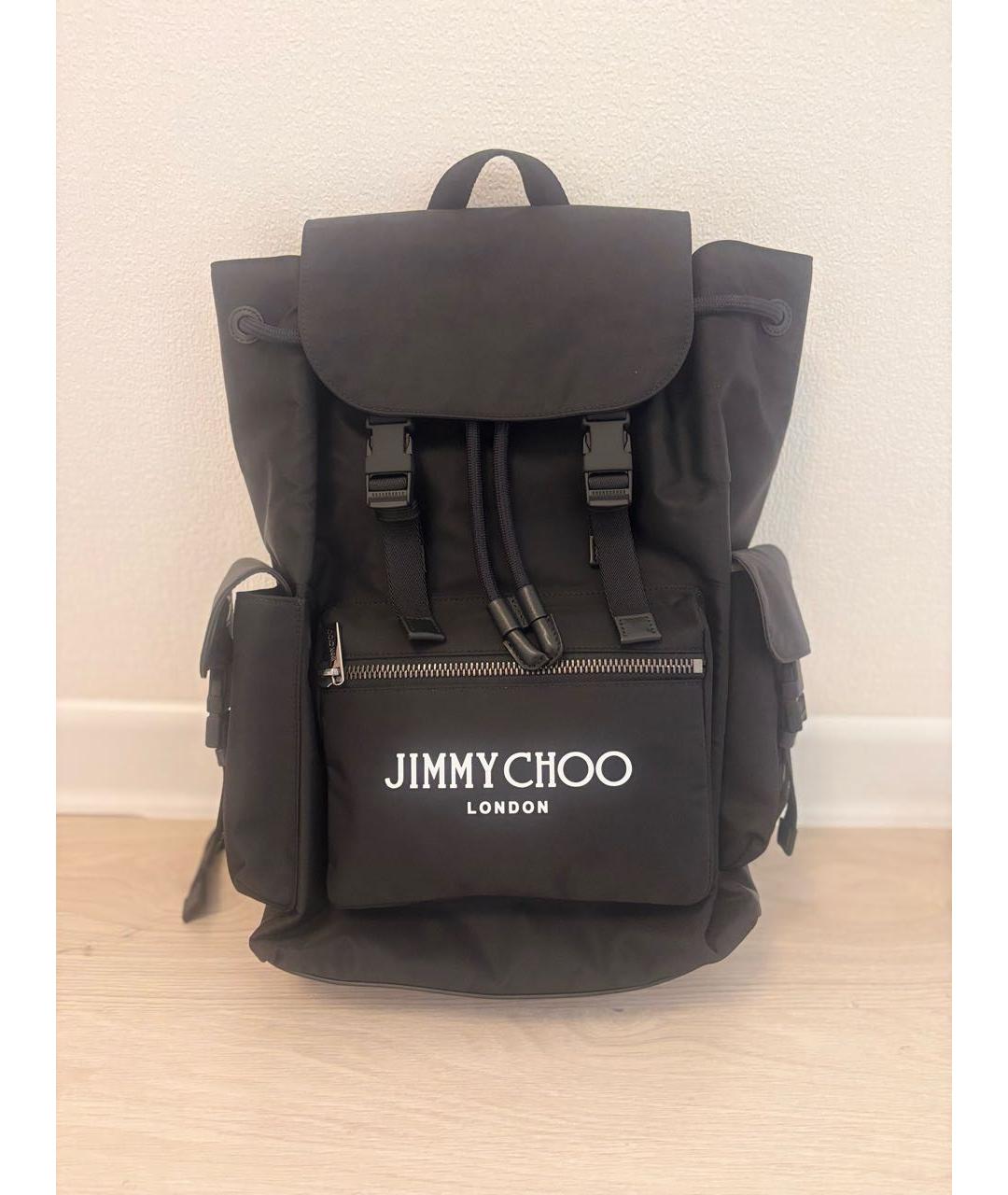 JIMMY CHOO Черный тканевый рюкзак, фото 5