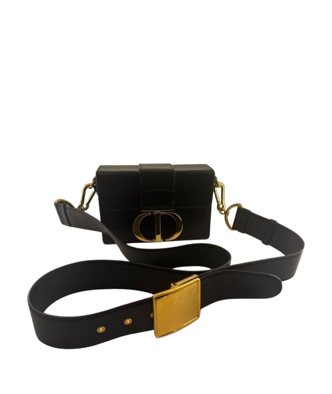 CHRISTIAN DIOR Черная кожаная сумка через плечо, фото 1