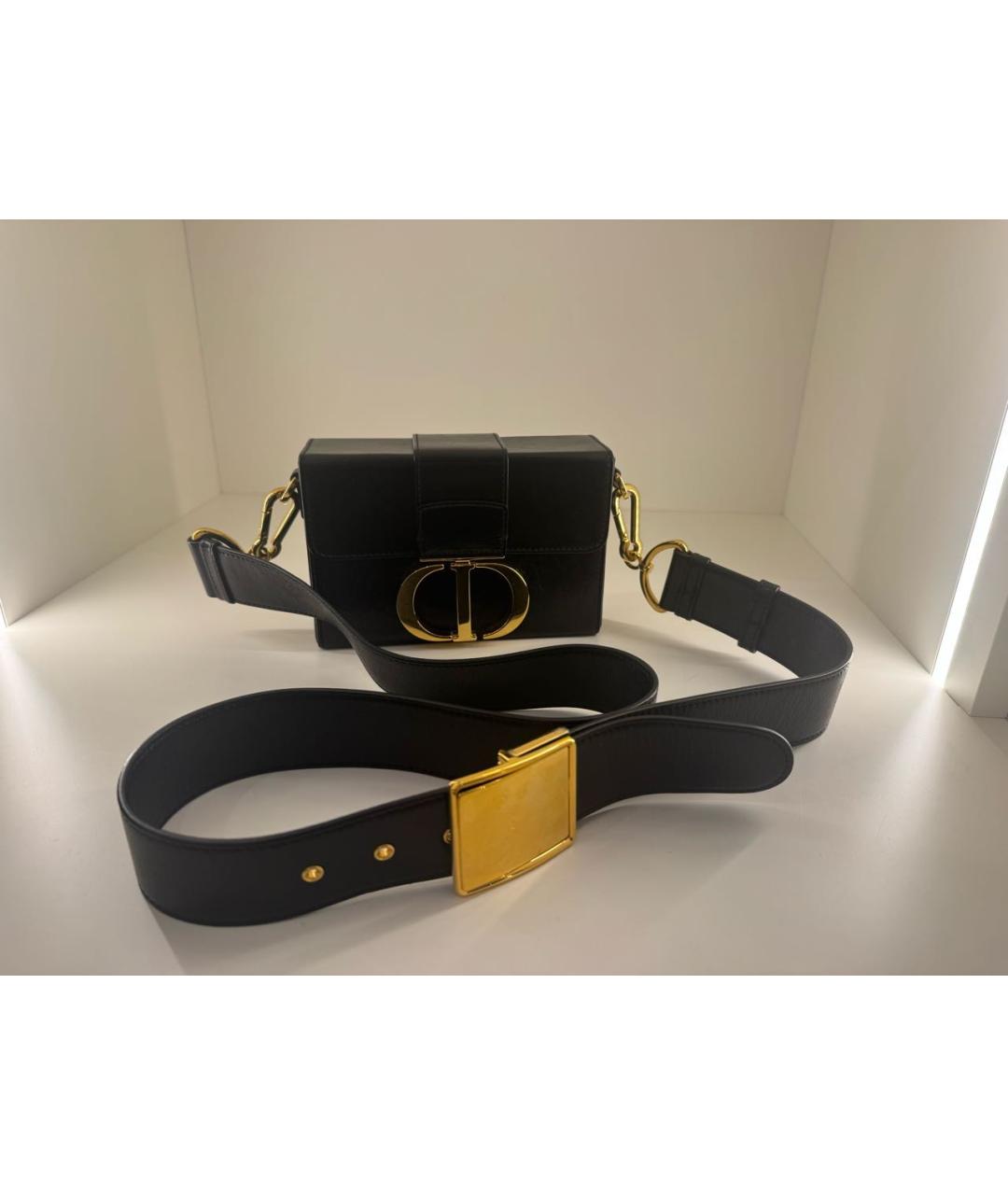 CHRISTIAN DIOR Черная кожаная сумка через плечо, фото 5