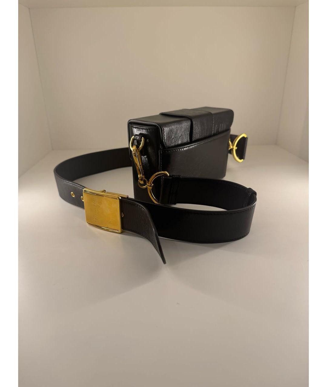 CHRISTIAN DIOR Черная кожаная сумка через плечо, фото 2