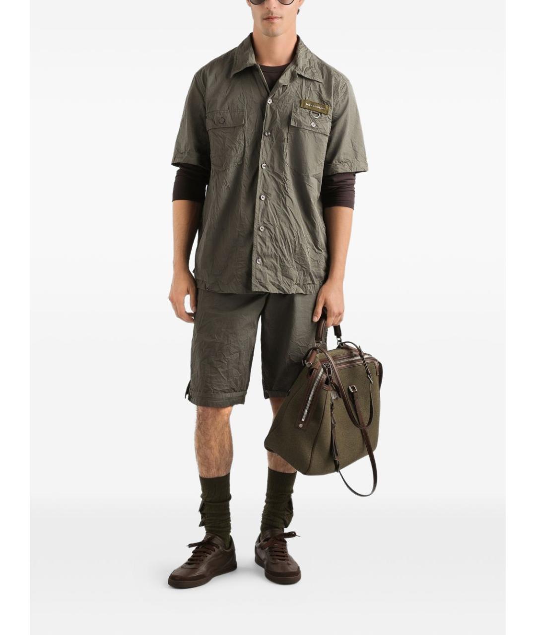 DOLCE&GABBANA Серая хлопковая кэжуал рубашка, фото 5