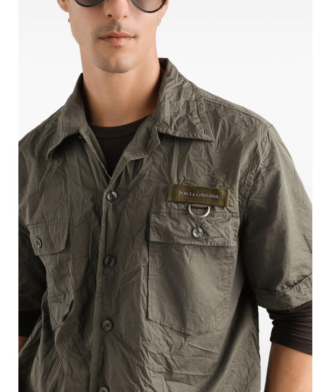 DOLCE&GABBANA Серая хлопковая кэжуал рубашка, фото 4