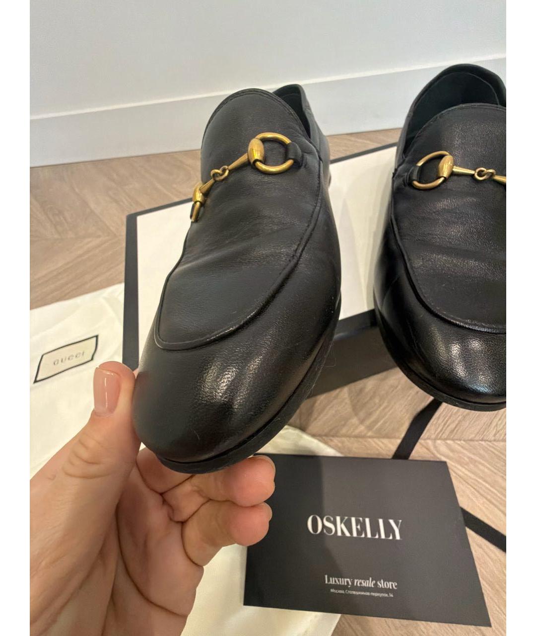 GUCCI Черные кожаные лоферы, фото 6