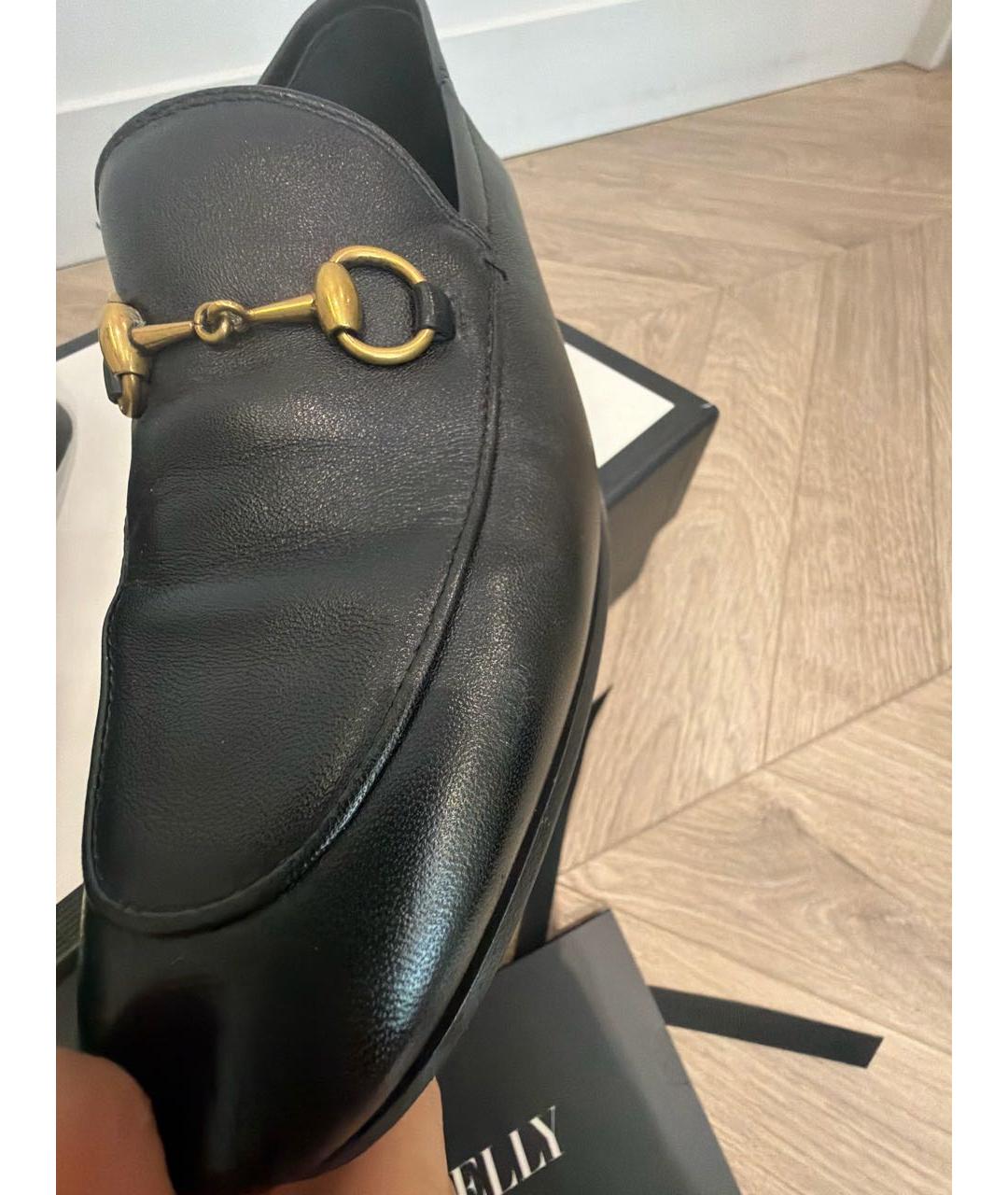 GUCCI Черные кожаные лоферы, фото 5