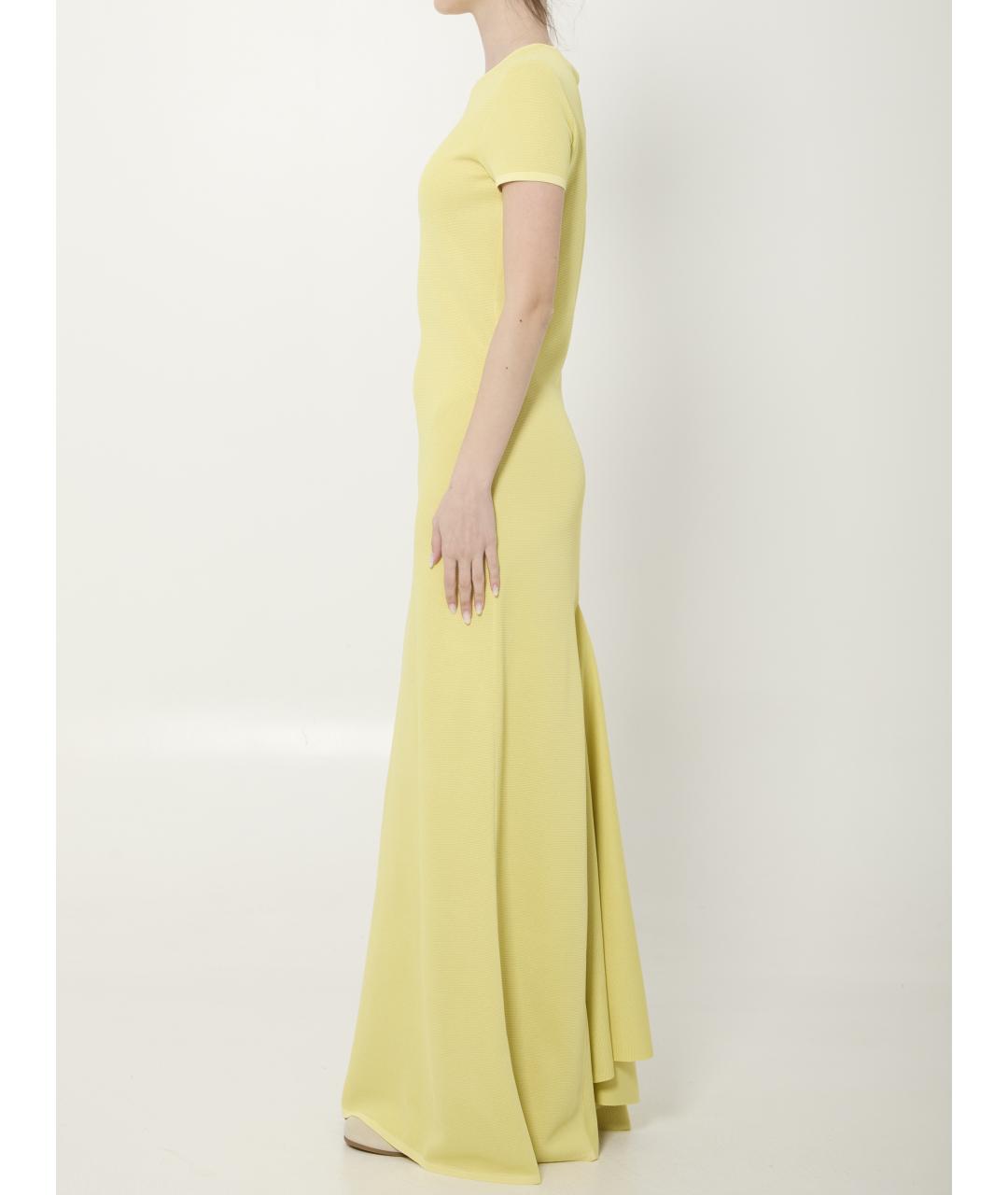 JACQUEMUS Желтое полиэстеровое коктейльное платье, фото 3