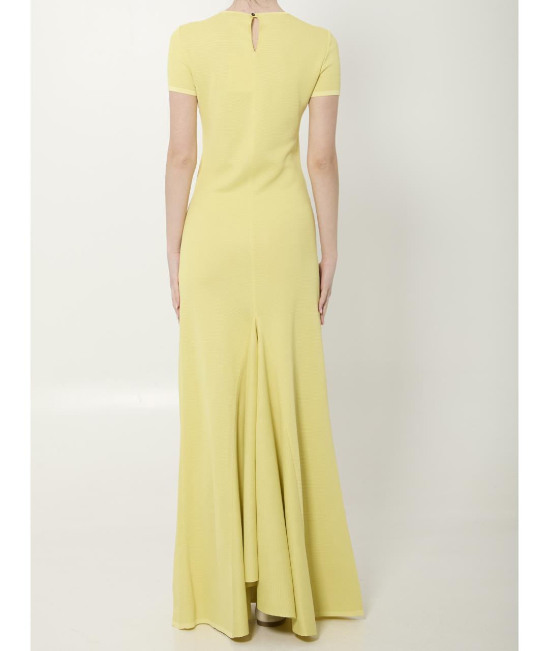 JACQUEMUS Желтое полиэстеровое коктейльное платье, фото 4