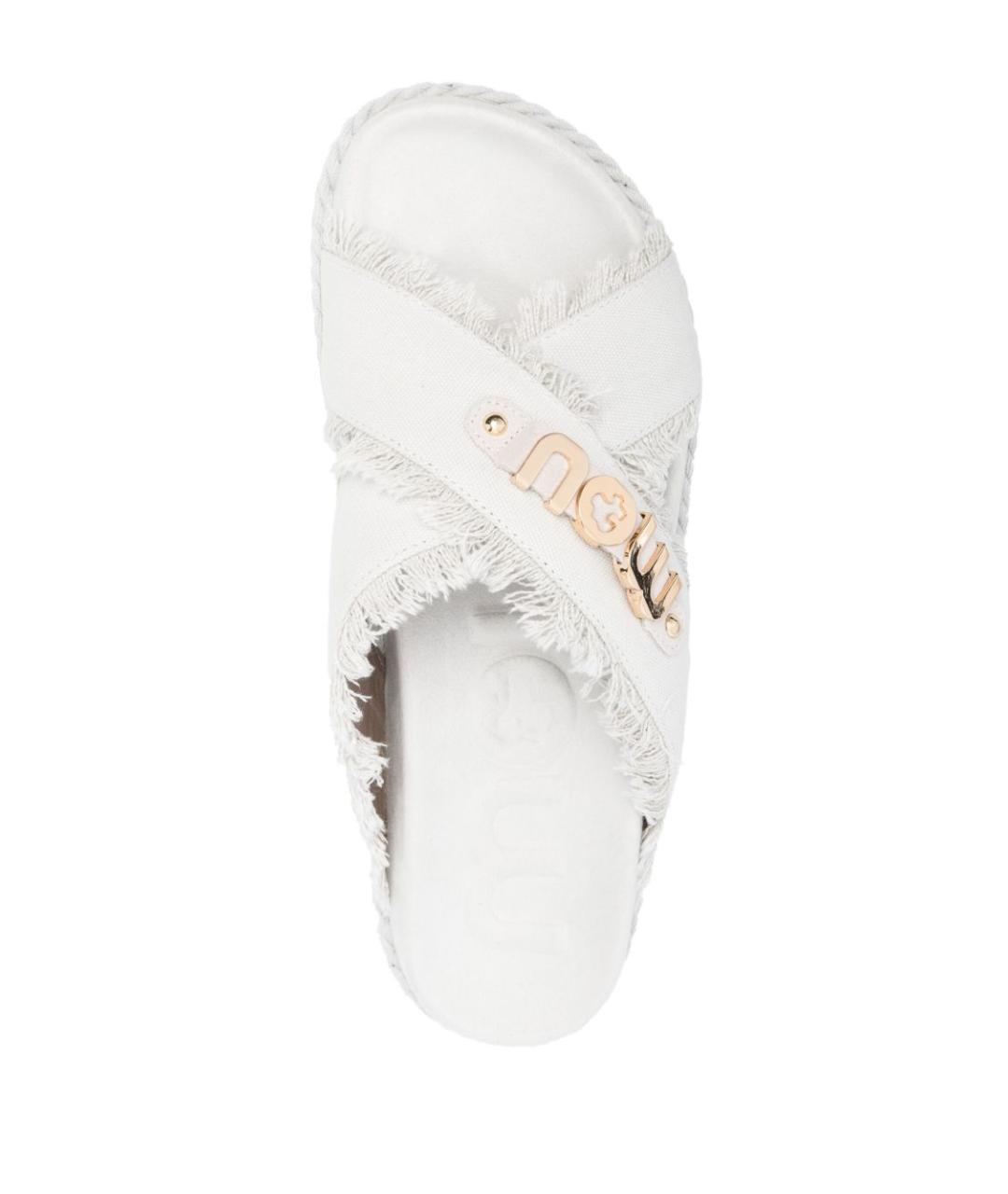 MOU Бежевые текстильные сандалии, фото 4