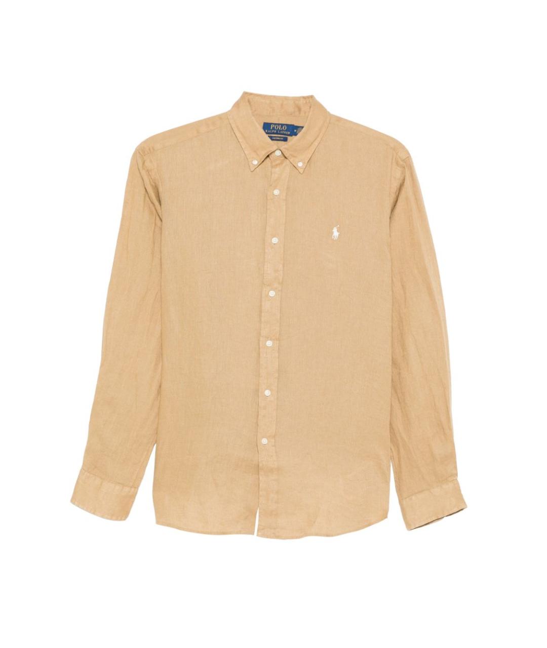 POLO RALPH LAUREN Бежевая льняная кэжуал рубашка, фото 1