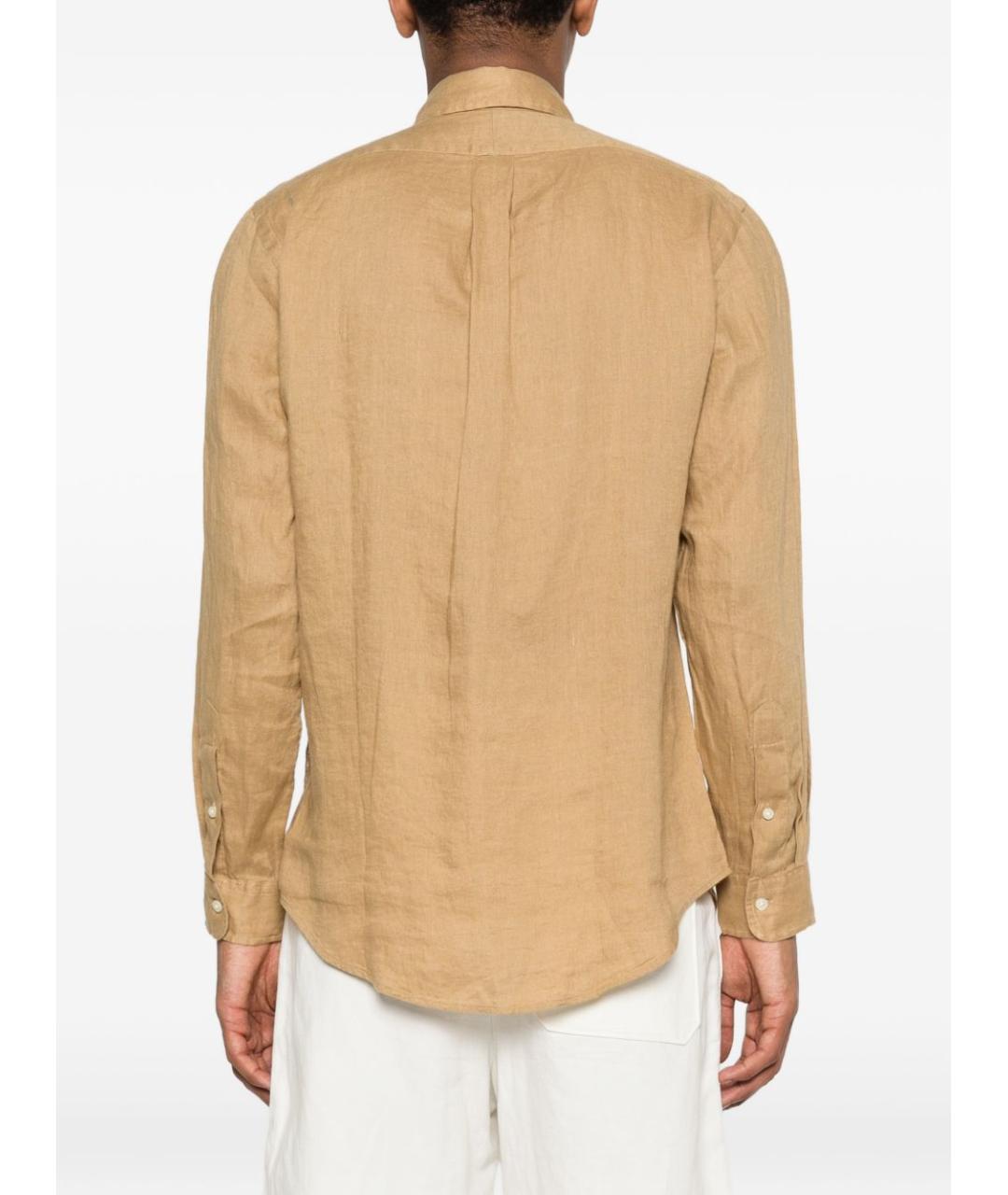 POLO RALPH LAUREN Бежевая льняная кэжуал рубашка, фото 2