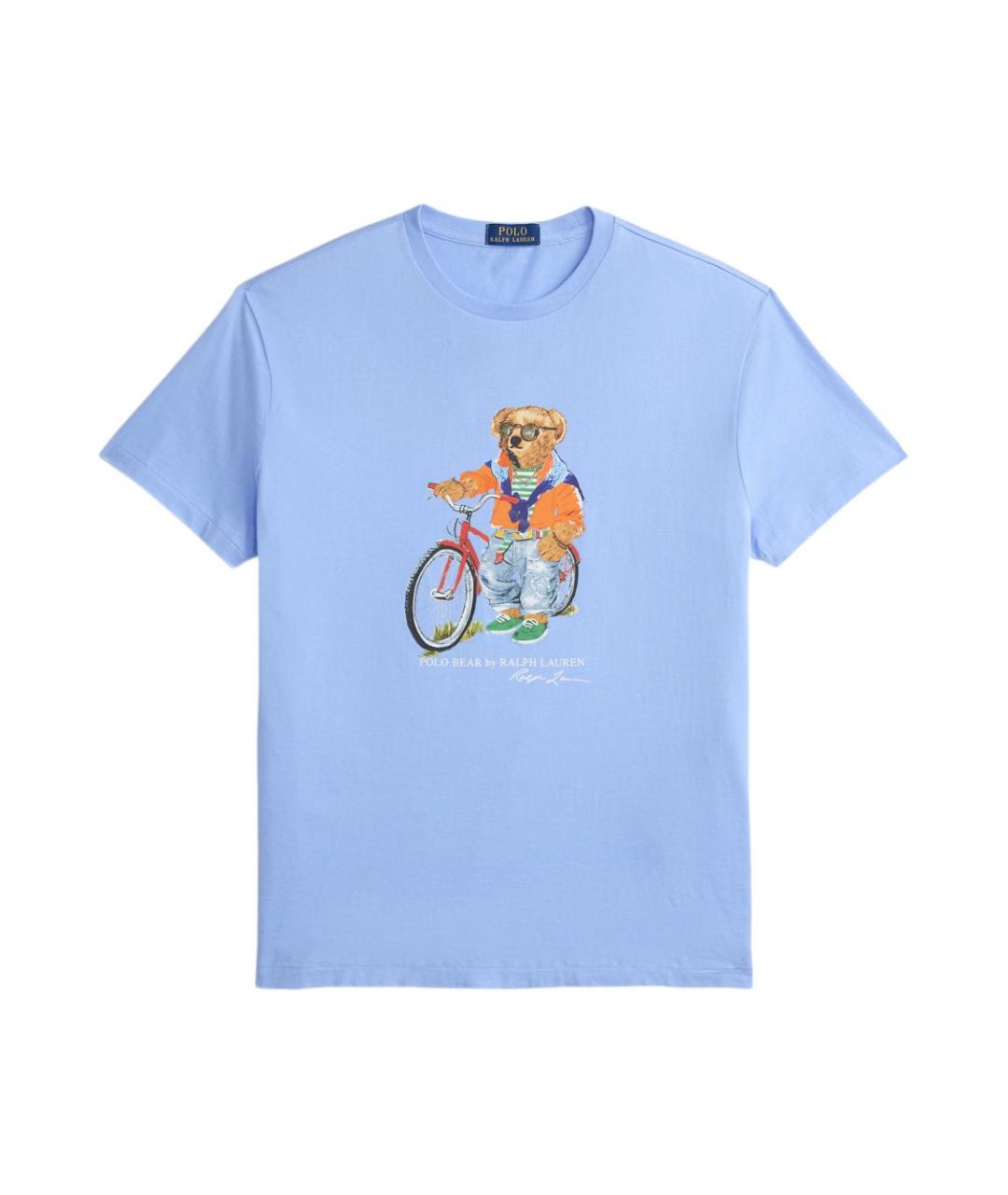 POLO RALPH LAUREN Голубая хлопковая футболка, фото 1