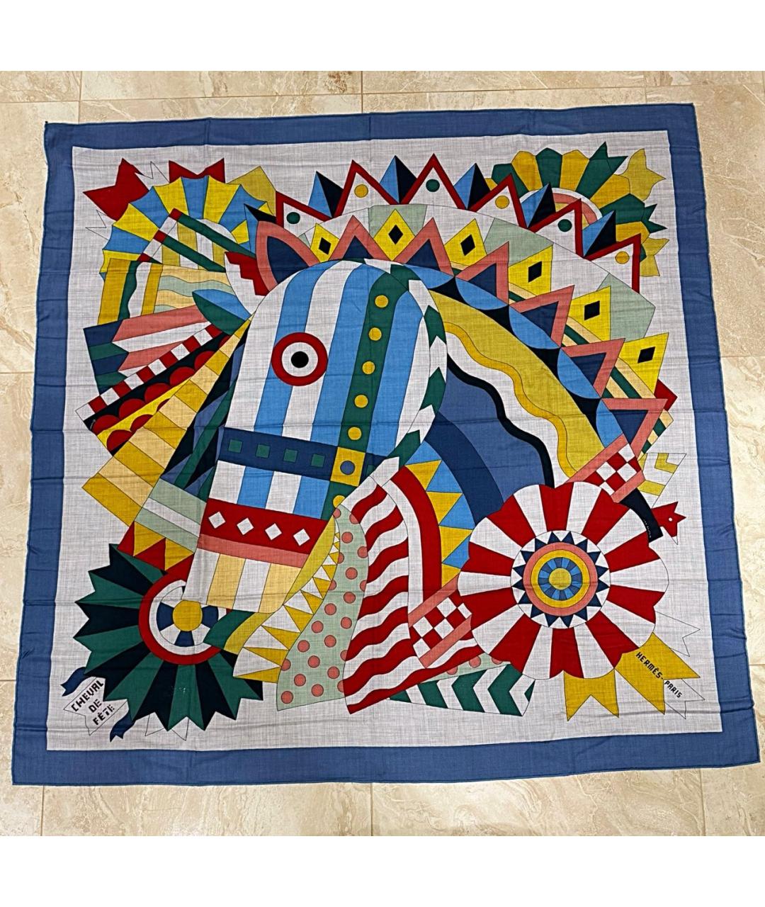 HERMES Мульти кашемировый платок, фото 3