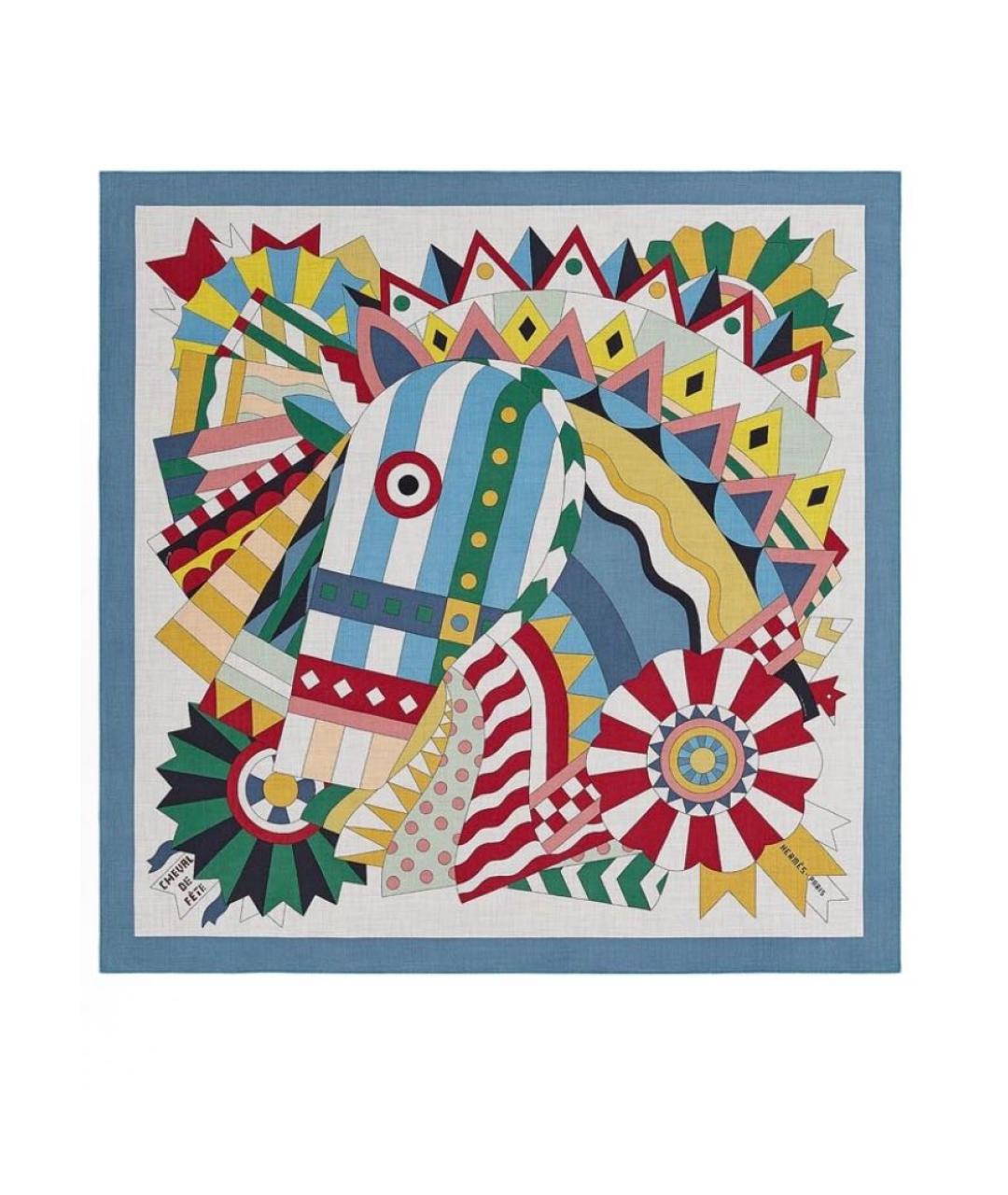 HERMES Мульти кашемировый платок, фото 8