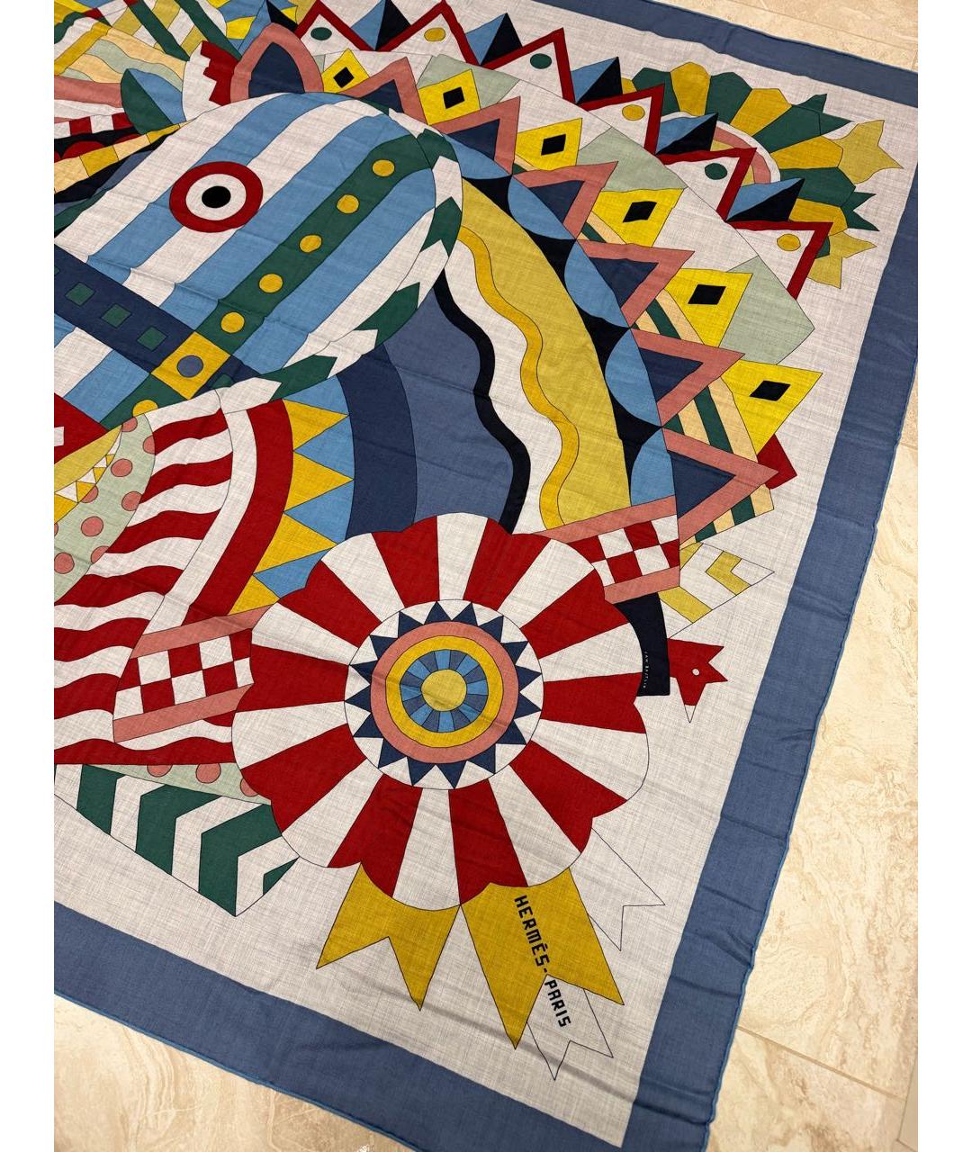 HERMES Мульти кашемировый платок, фото 4