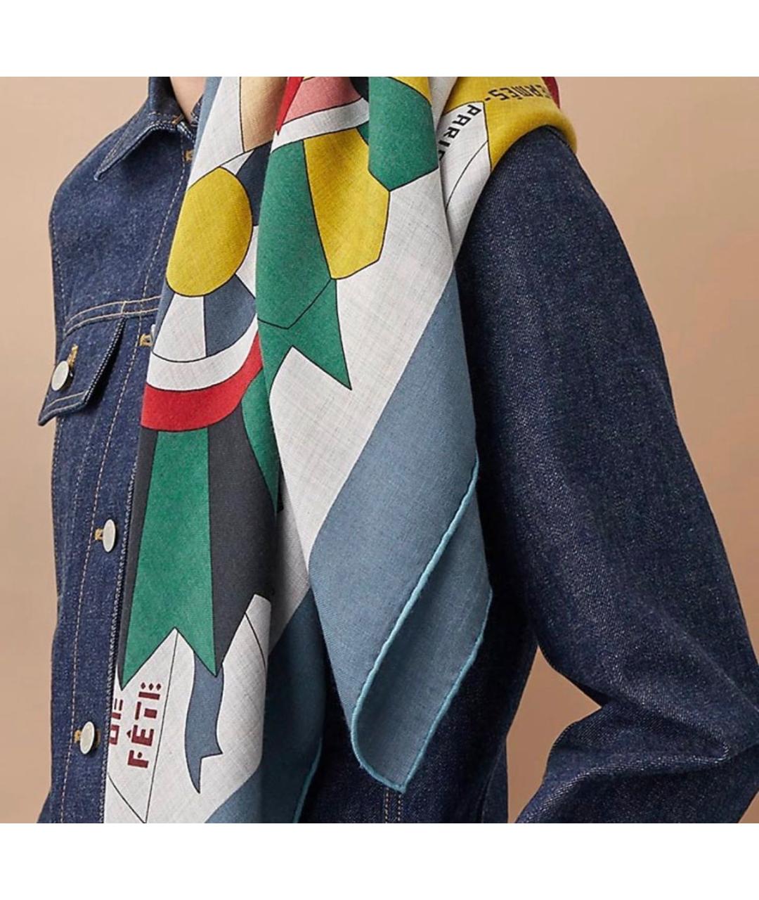 HERMES Мульти кашемировый платок, фото 7