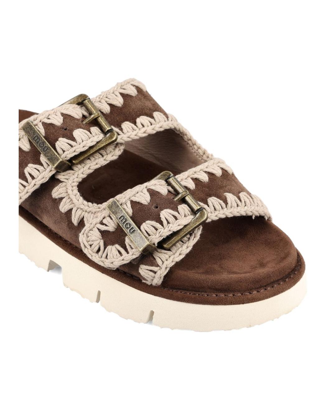 MOU Коричневые замшевые сандалии, фото 3