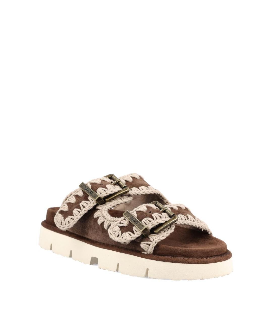 MOU Коричневые замшевые сандалии, фото 4