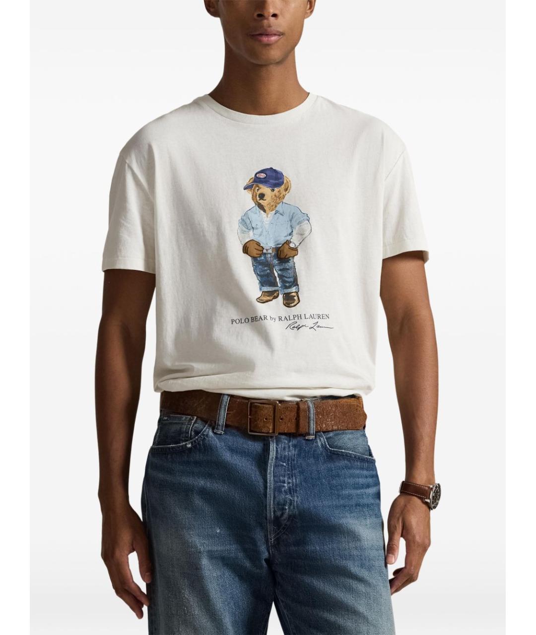 POLO RALPH LAUREN Белая хлопковая футболка, фото 3