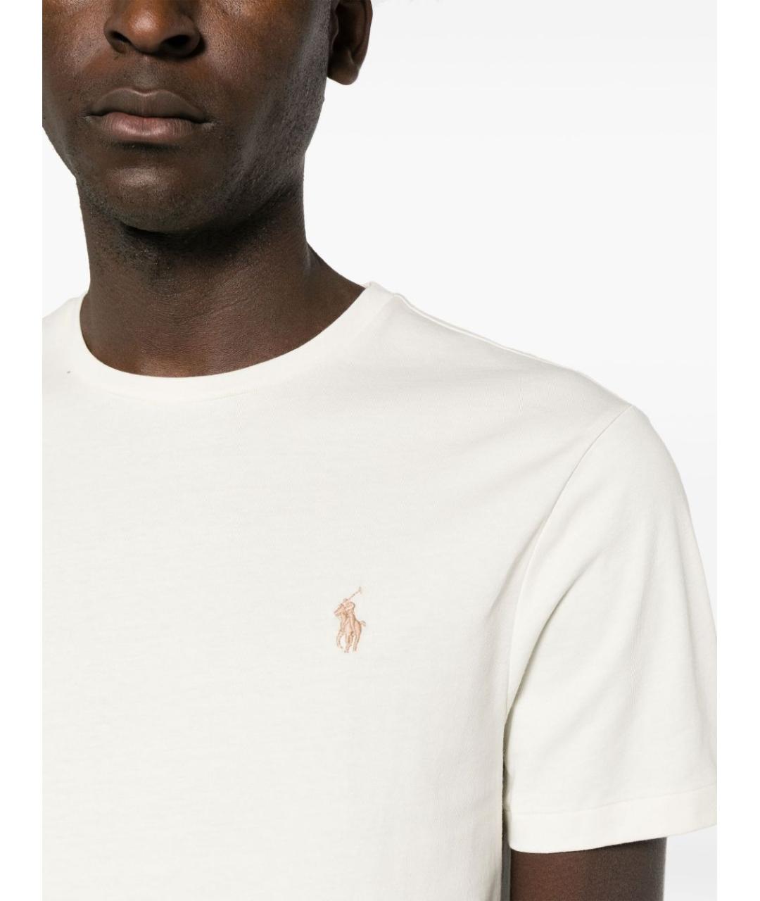 POLO RALPH LAUREN Бежевая хлопковая футболка, фото 3